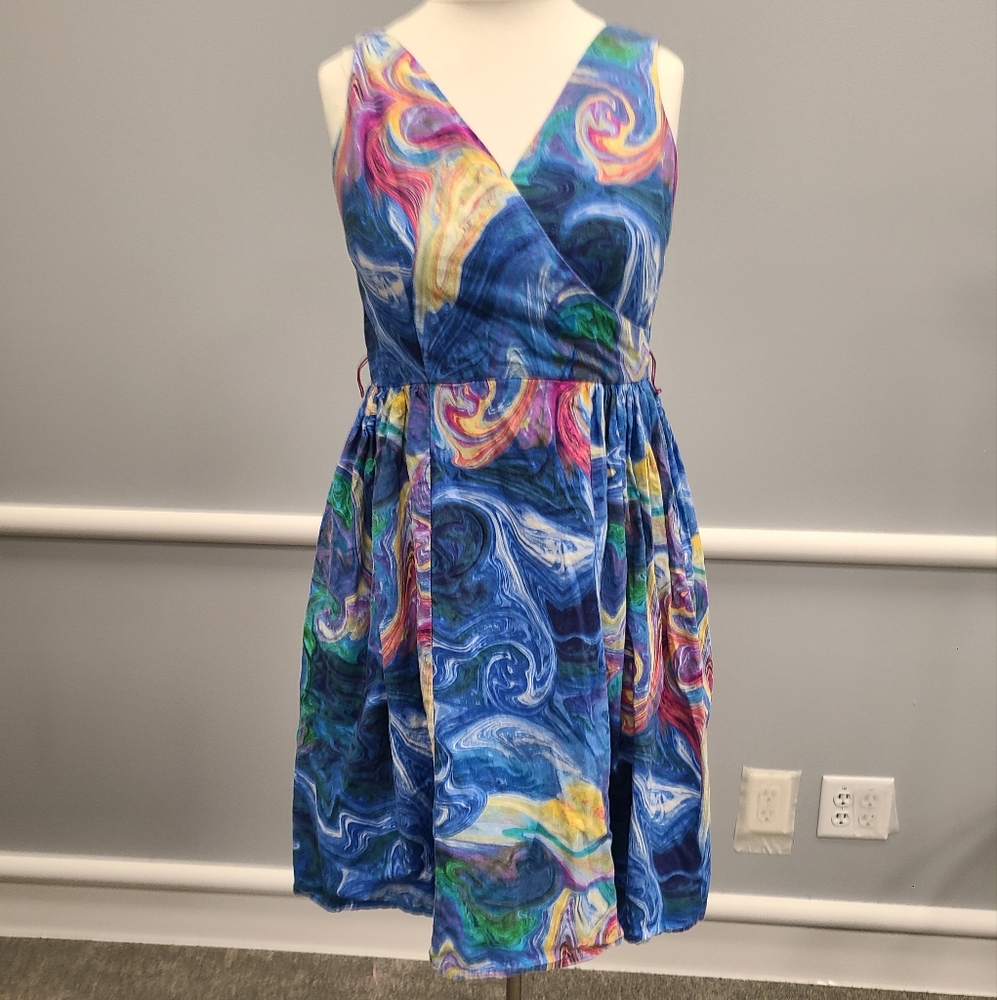 Bea Dot By Modcloth Swirl Print Mini Dress